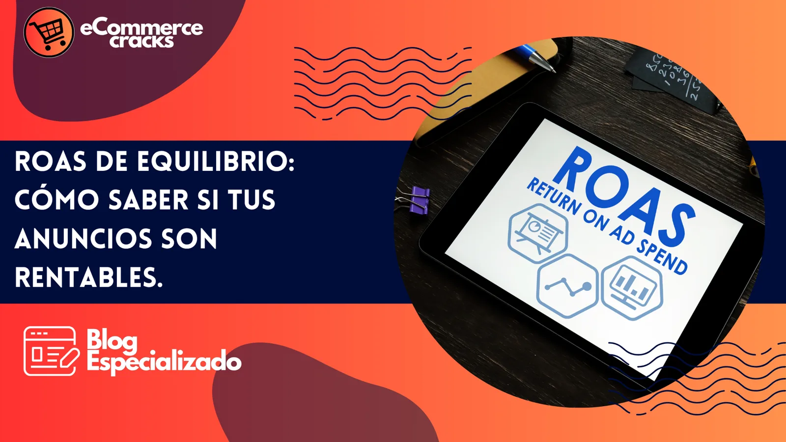 Emprendedor de dropshipping calculando en su laptop el ROAS de equilibrio de un producto antes de lanzar anuncios en Meta